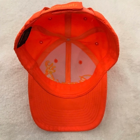 Browning Antler Logo on Adjustable Orange Hunting Cap - Picture 3 of 12